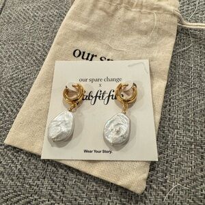 Our Spare Change Gold and Pearl Earrings